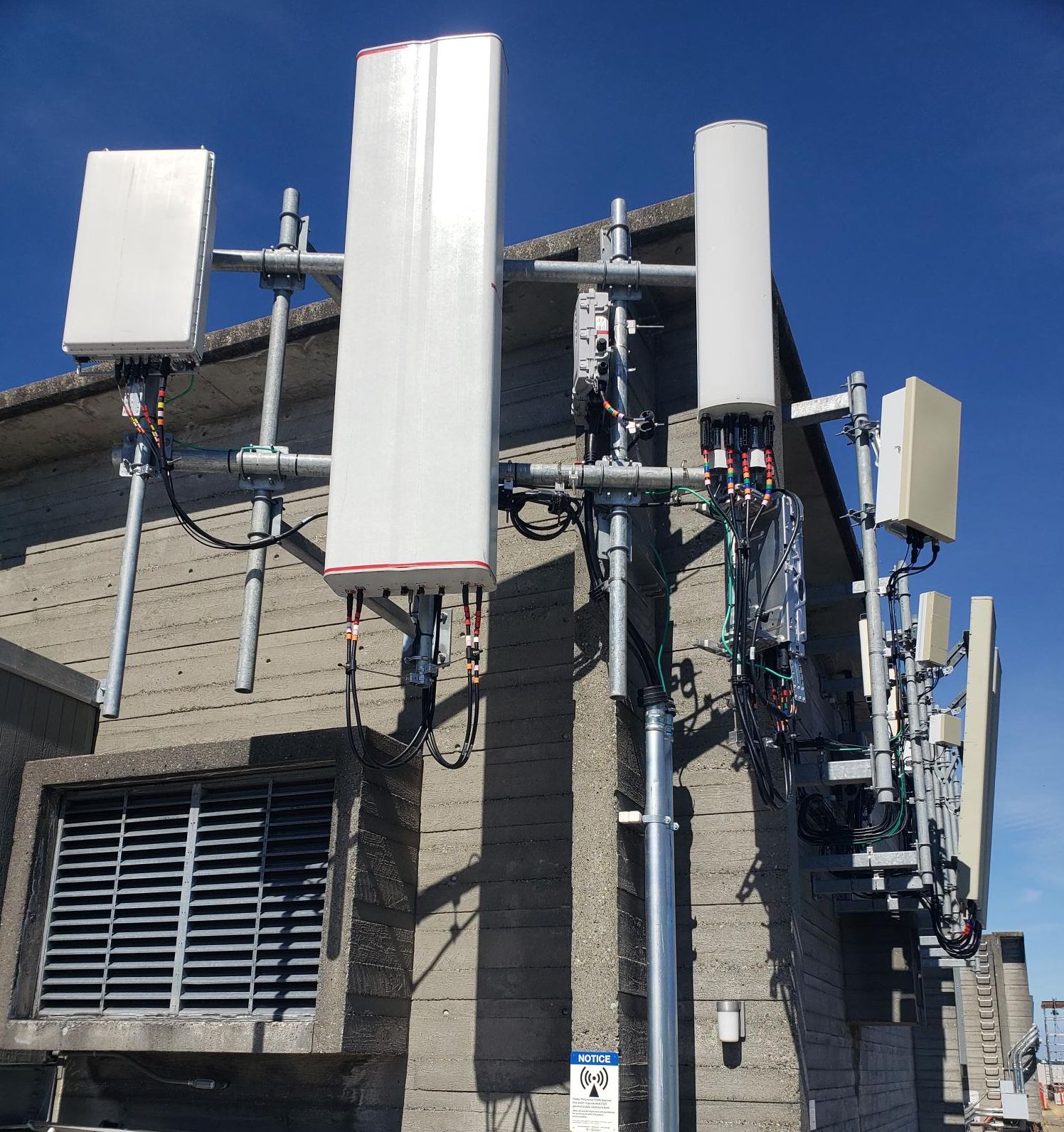 wireless cellular antennas on a UW roof