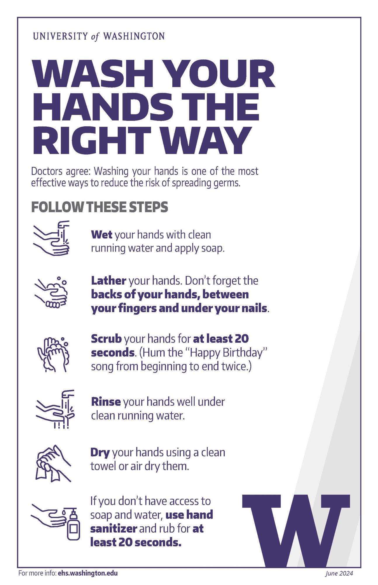 Wash Your Hands the Right Way poster in color